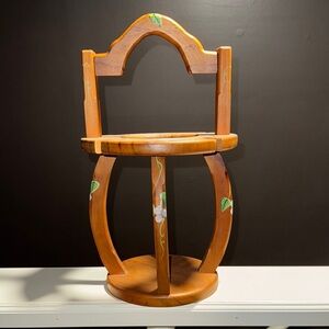 Decorative Wooden Wine Glass Holder with Grapes Design